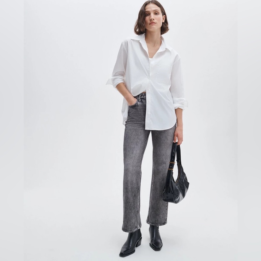 rag & bone Women's Miramar Grey Shea Straight-Leg Jeans
